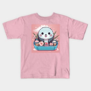 Kawaii Otter in sushi bento Japanese style Kids T-Shirt